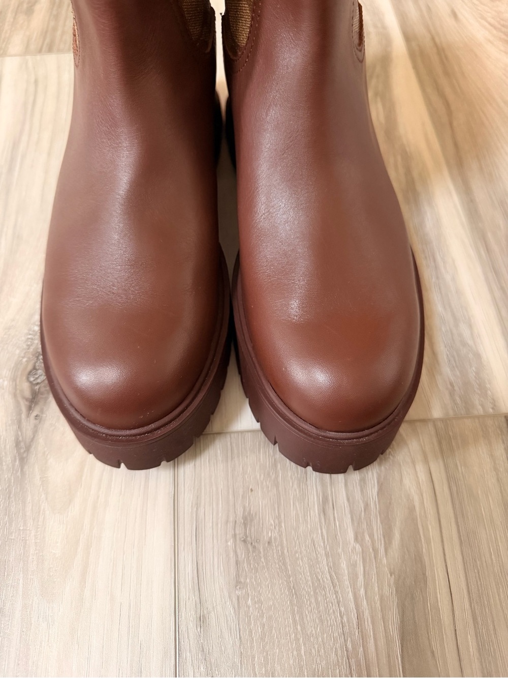 Coach Raina CC764 Signature Jacquard Shearling Lug Boots Walnut Brown 7.5B - Picture 6 of 10